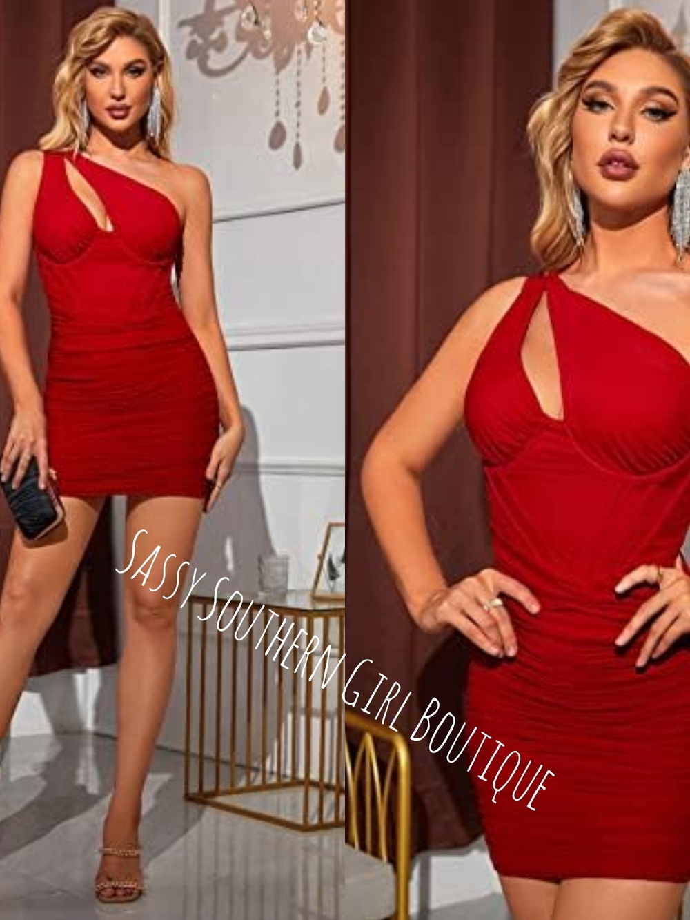 🆕⭐Red Cutout Corset Bodycon Dress
